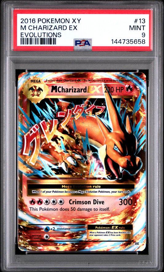 PSA 9 M Charizard EX 2016 POKEMON XY EVOLUTIONS #13 EVOLUTIONS