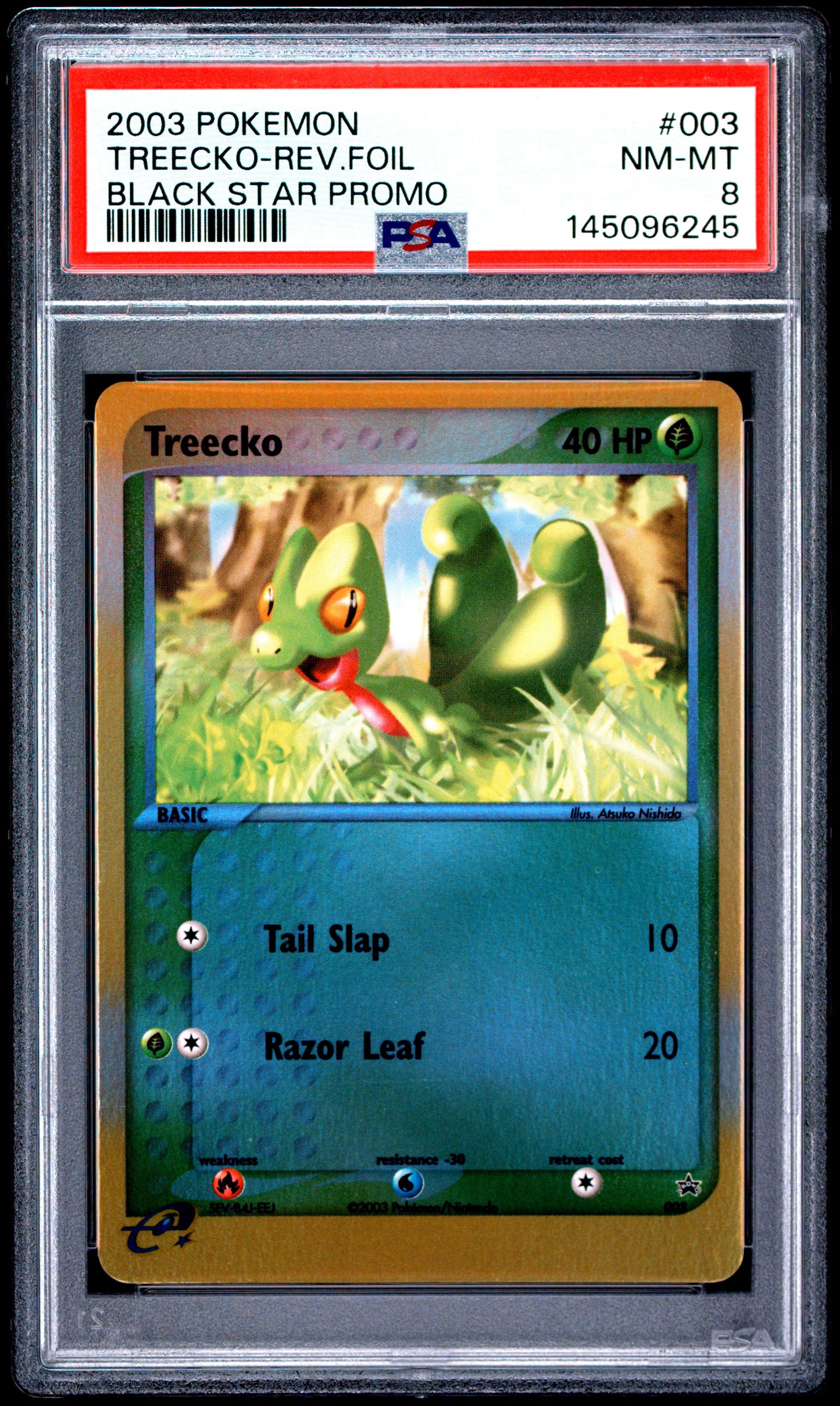 PSA 8 Treecko 003 POKEMON BLACK STAR PROMO #003 REV.FOIL