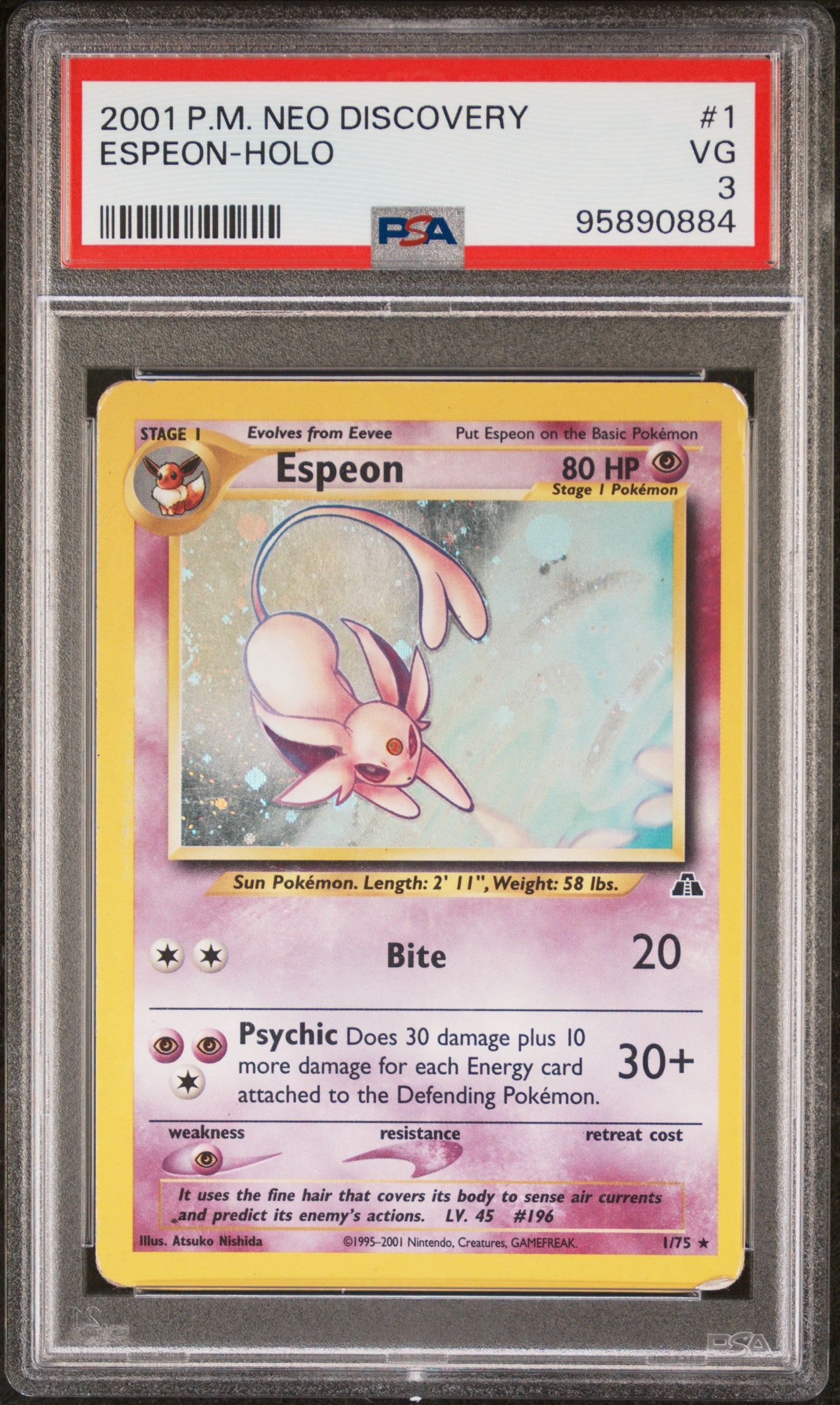 PSA 3 Espeon HOLO 2001 POKEMON NEO DISCOVERY #1